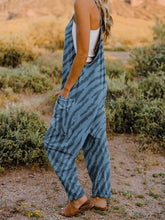 Double Take Full Size Printed V-Neck Sleeveless Jumpsuit OutfitFlow